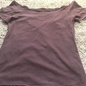 Old navy striped, off the shoulder shirt .